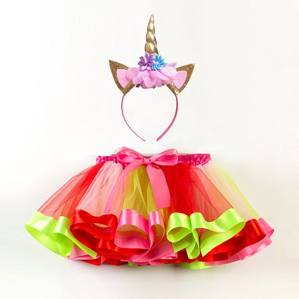 Princess Party Tutu Skirt with Unicorn Headband