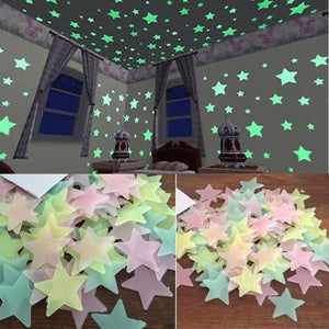 Fluorescent Glow In The Dark Stars